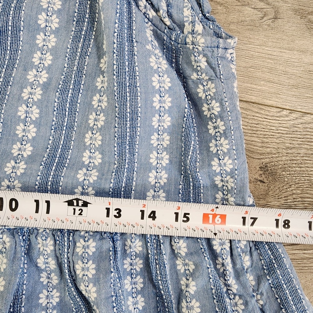 Peyton & Parker Women's Dress Size XL Blue White Sleeves Ruffle Packers - Picture 8 of 10